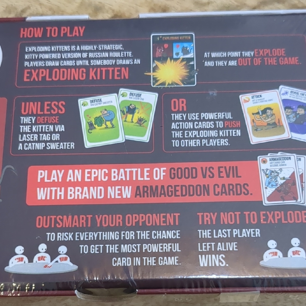 NWT Exploding Kittens Good vs Evil Cat Toy Red - Picture 6 of 10
